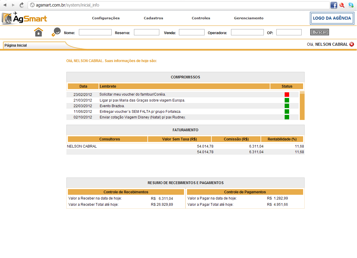 AgSmart - Sistema Web para Agências de Viagens